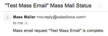 Salesforce Mass Email Status