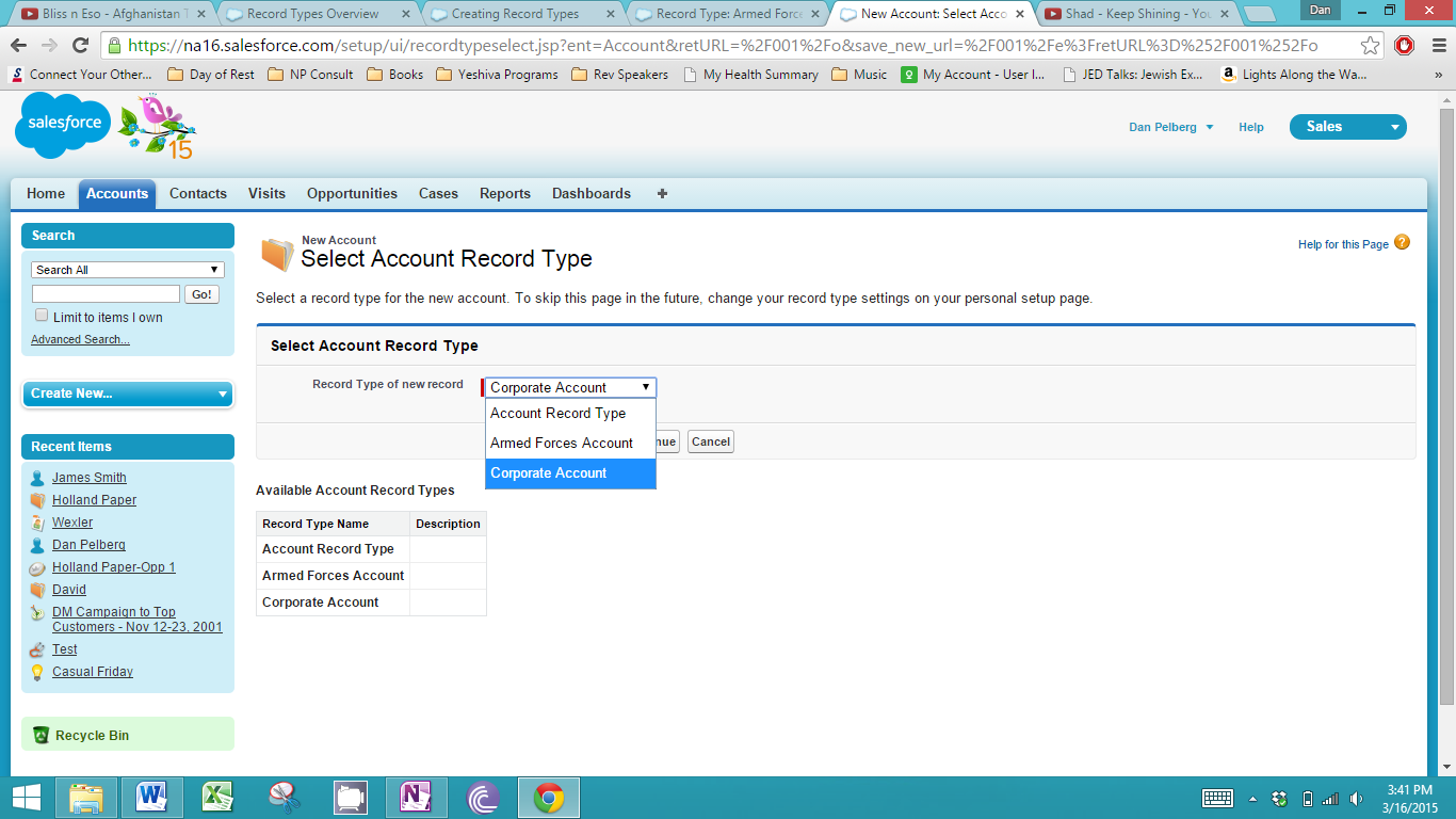 record type assignment in salesforce